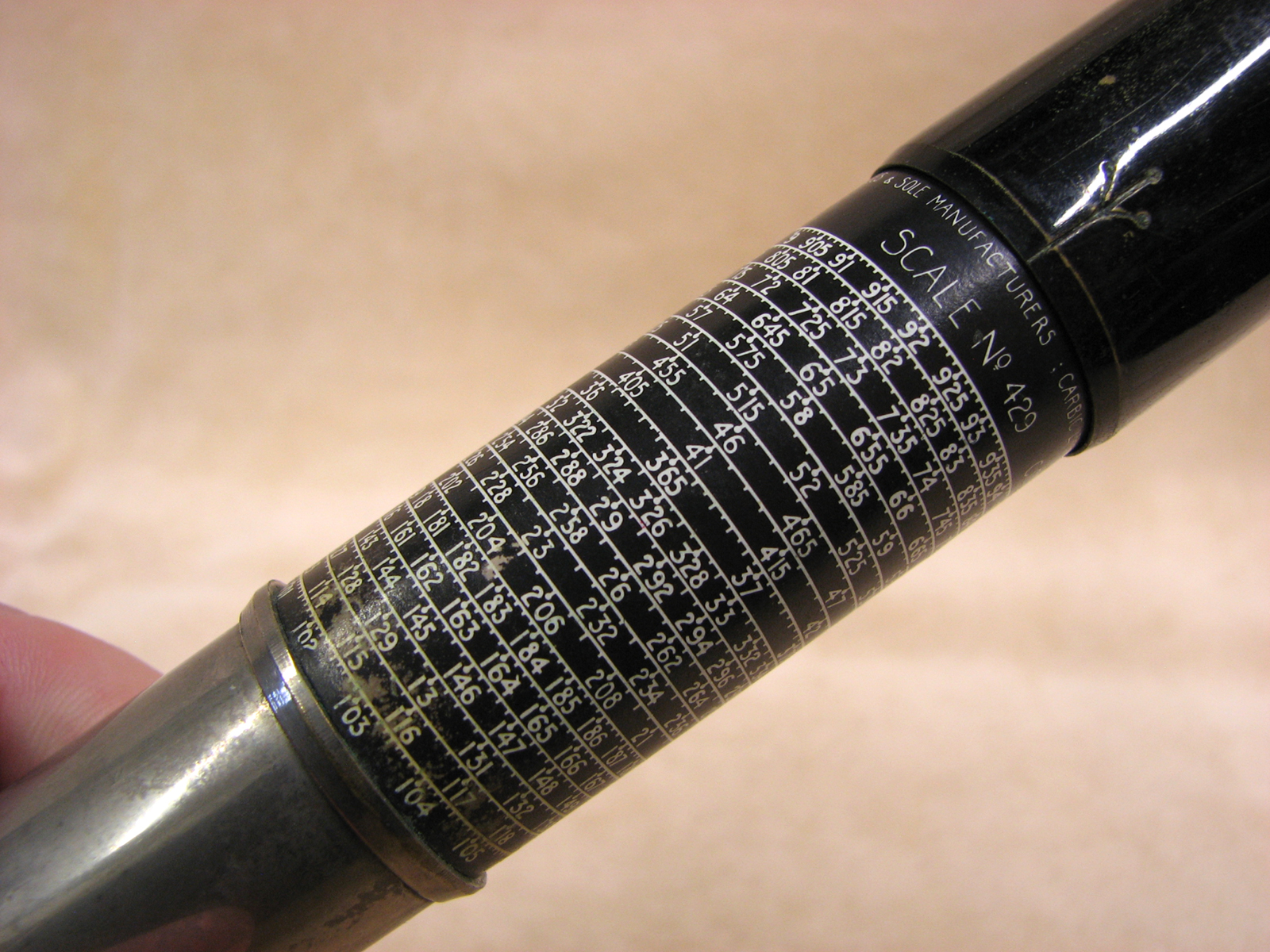 1920's Otis King model L Type A cylindrical slide rule calculator in fitted case